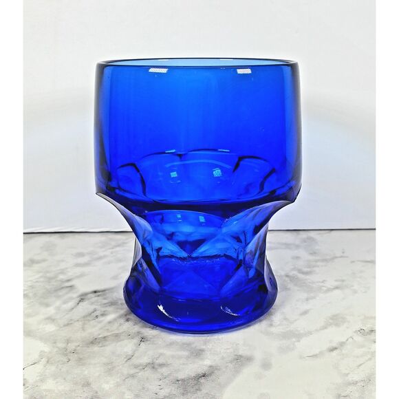 Vintage Cobalt Blue Honeycomb Glasses Set of 4 – Georgian Pattern Viking/Mosse - Picture 1 of 6